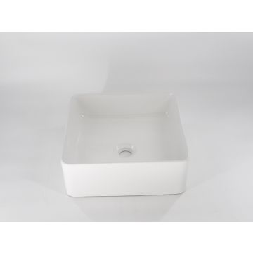 Lusso-White | 14.5in  x 14.5in x 3 3/4in  | Square Vessel