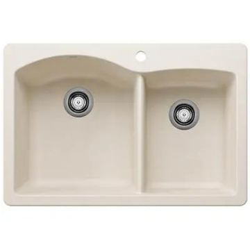 Blanco-Soft White-Diamond 1-3/4 Bowl Dual Deck-443063