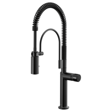 Brizo 63375LF Semi-Professional Kitchen Faucet with Black Crystal Knob Handle Kit
