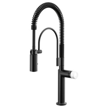 Brizo 63375LF Semi-Professional Kitchen Faucet with White Marble Knob Handle Kit