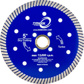 Diamax-4 in to 7 in New Typhoon Turbo Blade 5/8-7/8 arbor w/ 4-holes