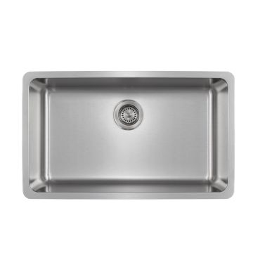 Jade- Amber 18 Gauge Single Bowl Undermount Kitchen Sink, Radial Corners, 27x18x9