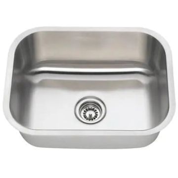 Liberty- Lincoln Center Premium 18 G Stainless Steel Bar/Utility Sink w/Center Drain 18.5x16.5 O.D. 16.75x14.75x9 Deep