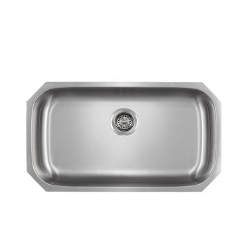 Liberty- Miami ADA 18 Gauge Single Bowl Undermount Kitchen Sink ADA, Radial Corners, 32x18x6
