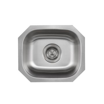 Liberty- Omaha 18 Gauge Single Bowl Undermount Bar Sink, 15x12x9