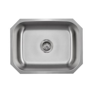 Liberty- Tulsa 23 18 Gauge Single Bowl Undermount Kitchen Sink, Radial Corners, 23x18x9