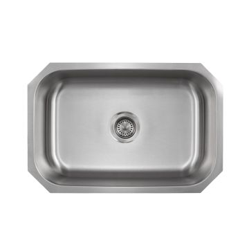 Liberty-Tulsa 27 18 Gauge Single Bowl Undermount Kitchen Sink, Radial Corners, 27x18x9