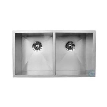 Master Chef- Tours Stainless SteelProfessional Culinary Sink 18 G Equal Double Bowl UM32x18x9