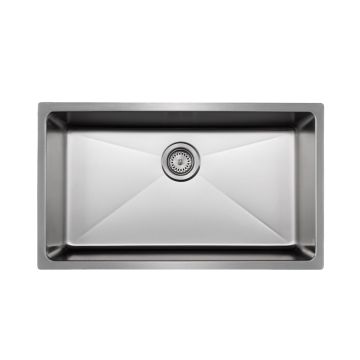 Master Chef- Troyes 16 Gauge Single Bowl Stainless Kitchen Sink, Radial Corners, 31x18x9