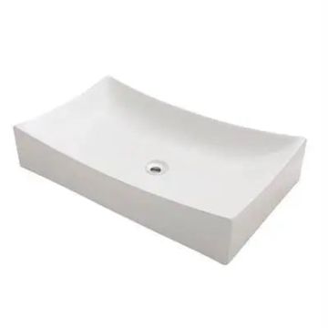 Oasis- Auriga Large Modern Rectangular Vessel China Sink Large (White) 25.75x16x5