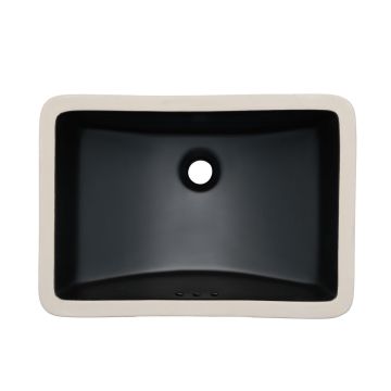 Oasis-Canyon Matte Black-Medium Rectangular lav UM Porcelain Sink 20.5x14.25