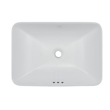 Oasis- Libra Rectangle Semi-recessed vessel w/deep basin &round edges Drop-in/vessel 22-5/8'x6-7/8'x16-1/8'White