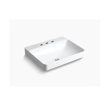 Oasis- Lynx Premium 23.25' x 18.5' x 6.75'8 in widespread faucet mounting Drop in Porcelain Vessel sink