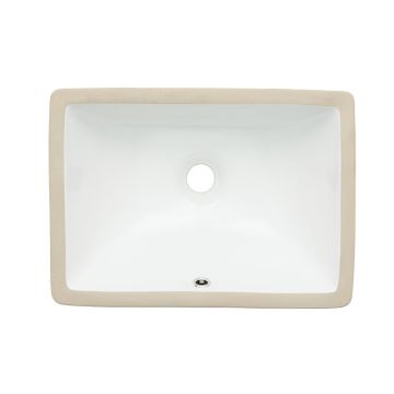 Oasis- Phoenix Specialty Small White Vitreous China Rectangle lav Sink 17.75x13x7.8 O.D. 16x11.25 I.D. Front overflow