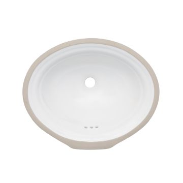 Oasis- Watercourse WH-G White-Fully Glazed Decorative UM Vitreous China Sink 20x16.25x8 OD 18.25x14.25 ID