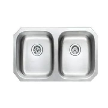Presidential- Adams 16 Premium Heavy 16 G UM Equal Double Bowl Kitchen Sink 32.25x18.25