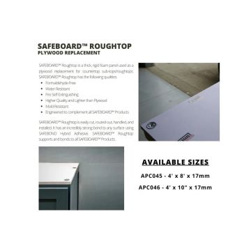 Safeboard-Roughtop Foam 4'x8'x17mm  (Pickup or Local Delivery Only)